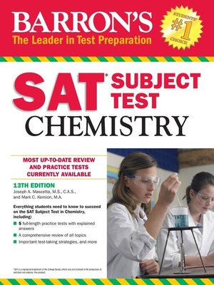cover image of Barron's SAT Subject Test: Chemistry